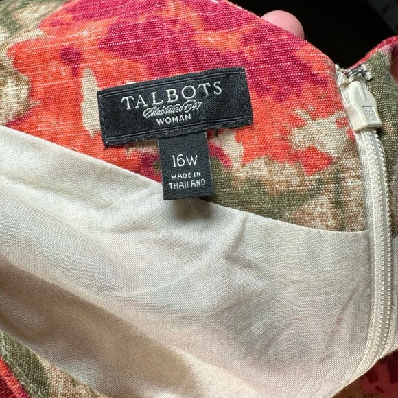 Talbots Floral Midi Dress - Red and Pink - Picture 4 of 5
